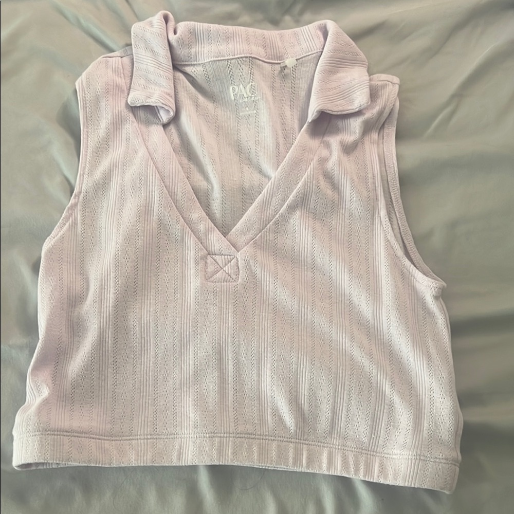 Pac by Pacsun Purple Ribbed Crop vest Tank Top